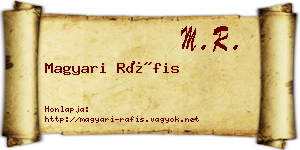 Magyari Ráfis névjegykártya